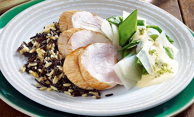 Putenmedaillons mit Kohlrabigemüse